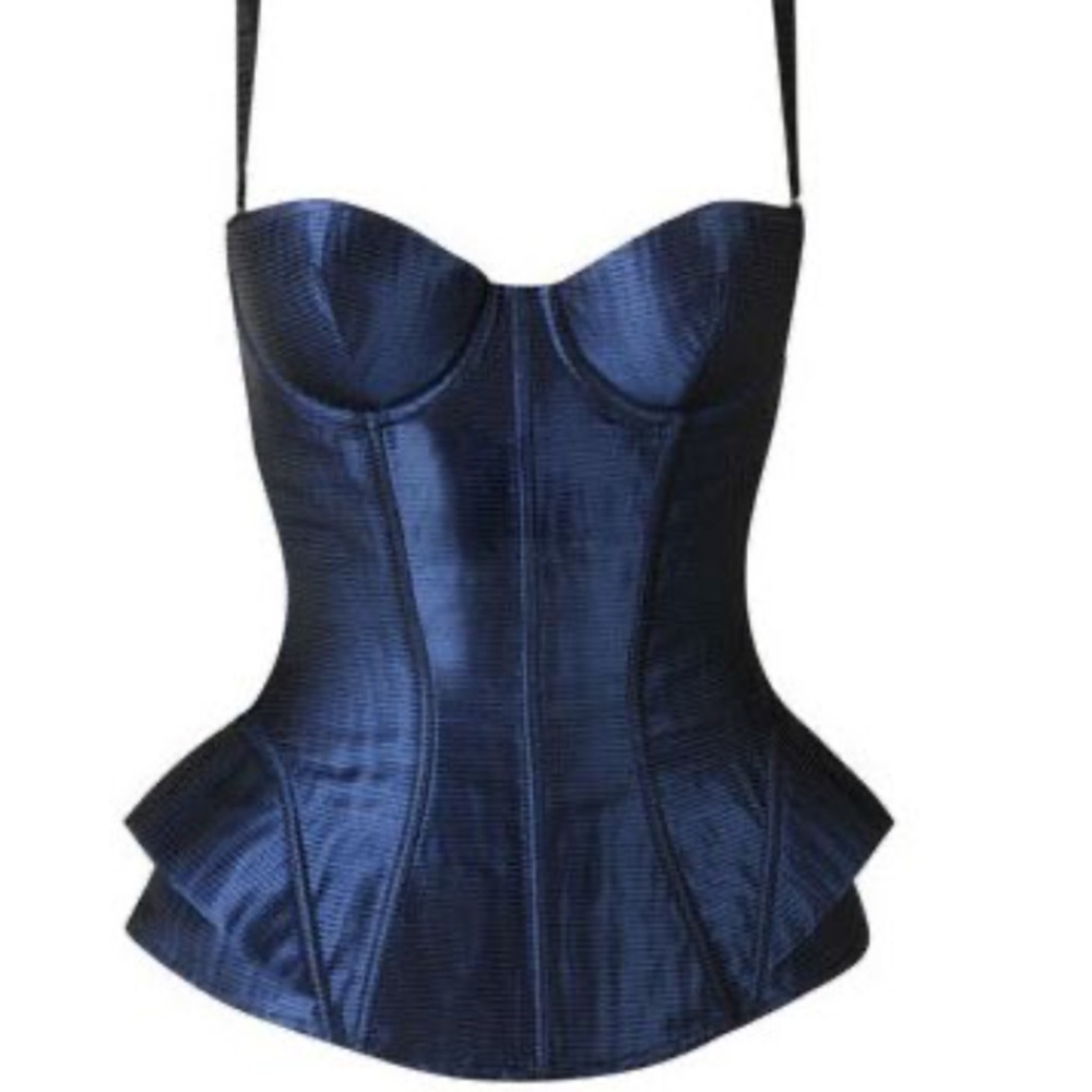 Elegant Blue Corset Top